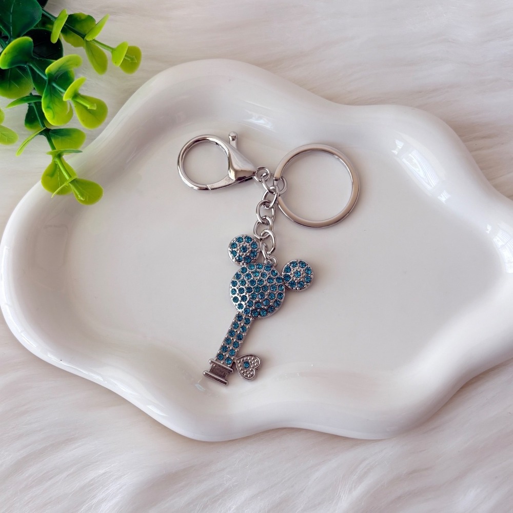 Mickey Mouse Crystal Skeleton Key Keychain/ Bag Charm